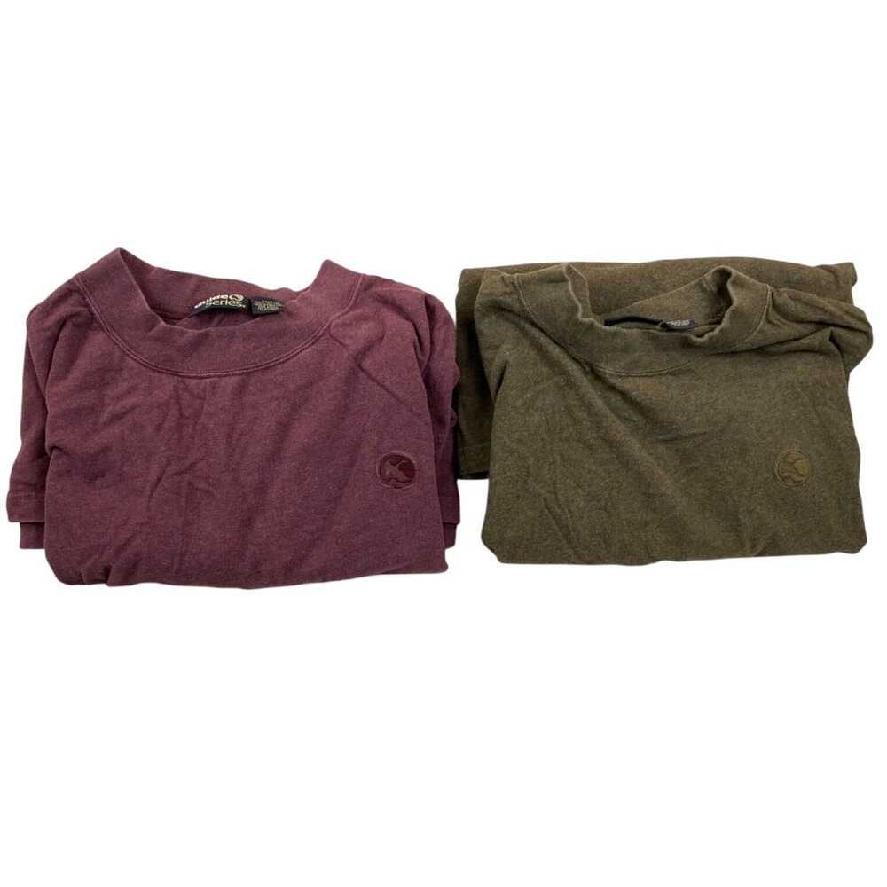 Guide Series Mens Shirt Lot of Two Size 3XLT Burgundy Long-Sleeve Cotton Embroid
